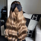 Brondie - Luxurious 26" Silk Seamless Clip In Human Hair Extensions 300g :Rooted: